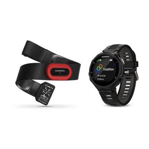 FORERUNNER 735XT RUN BUNDLE Schwarz/Grau mit Silikon-Armband Sch