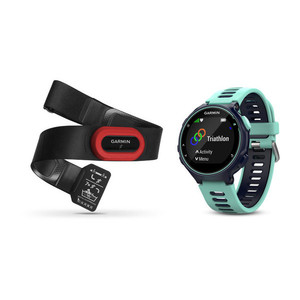 FORERUNNER 735XT RUN BUNDLE Schwarz/Frostblau mit Silikon-Armban
