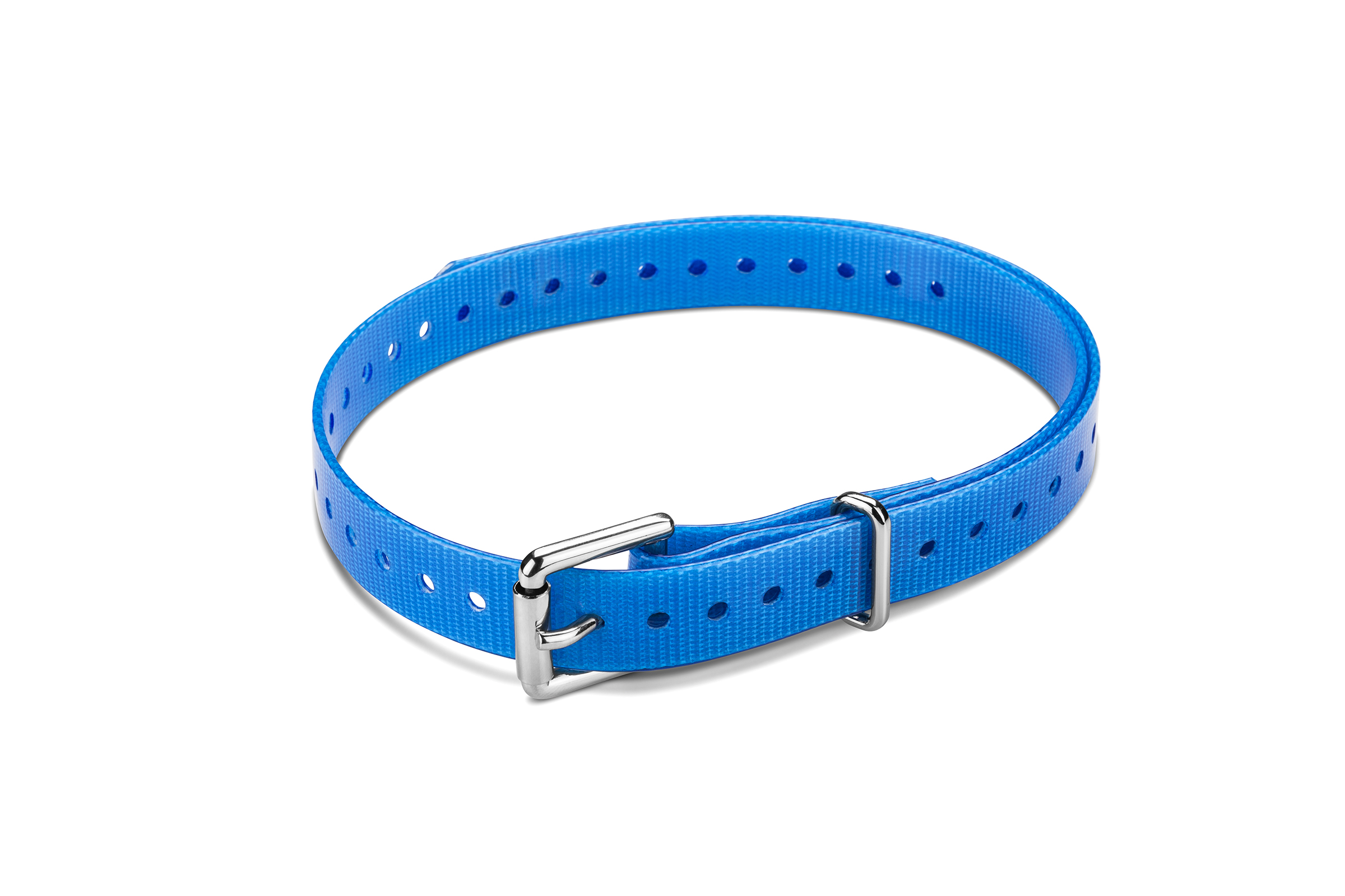1,9CM-NYLON-HALSBAND Rollschnalle Blau/Silber