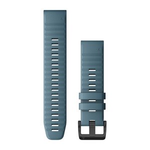 QUICKFIT-SILIKON-ARMBAND 22mm Blau Schnalle in Schiefergrau fuer