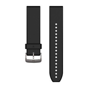 QUICKFIT-SILIKON-ARMBAND 22mm Schwarz Schnalle in Silber