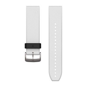 QUICKFIT-SILIKON-ARMBAND 22mm Weiss Schnalle in Silber
