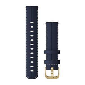 Schnellwechsel-Armbänder (18 mm), blaues Leder mit hellgoldenen