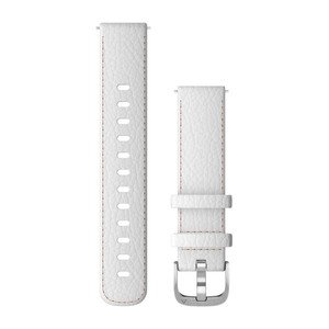 Schnellwechsel-Armbänder (18 mm), weißes Leder mit silbernen Tei