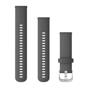 SCHNELLWECHSEL-SILIKON-ARMBAND 22mm Grau Schnalle in Silber