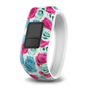SILIKON-ARMBAND Weiss/Bedruckt fuer VIVOFIT JR. REAL FLOWER X-La