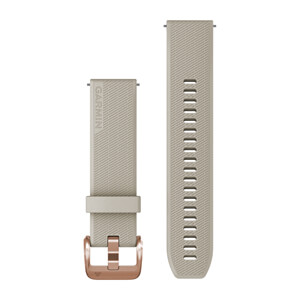 Schnellwechsel-Armbänder 20 mm, Beige mit roségoldenen Teilen