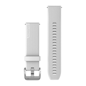 Schnellwechsel-Armbänder 20 mm, Weiß mit silber polierten Teilen