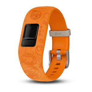 SILIKON-ARMBAND Orange/Graviert fuer VIVOFIT JR. 2 STAR WARS - D