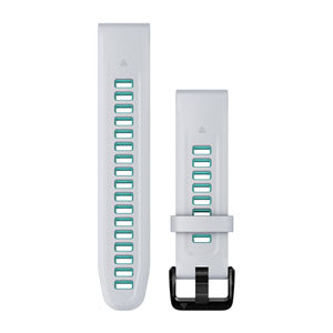Quickfit®-Armband 20 mm, Silikon Steinweiss/Aqua Teile aus Edels