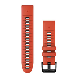 Quickfit®-Armband 22 mm, Silikon Flammenrot/Graphit Teile aus Ed