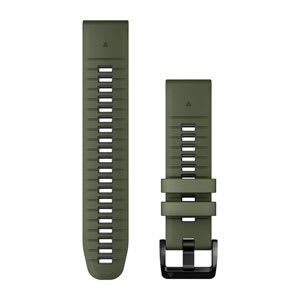 Quickfit®-Armband 22 mm, Silikon Moosgrün/Graphit Teile aus Edel