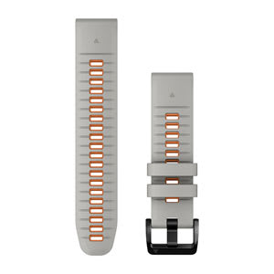 Quickfit®-Armband 22 mm, Silikon Nebelgrau/Glutorange Teile aus 