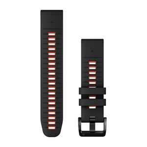Quickfit®-Armband 22 mm, Silikon Schwarz/Flammenrot Teile aus Ed