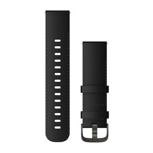 SCHNELLWECHSEL-ARMBAND 22 MM, Leder Schwarz mit Teilen in Schief