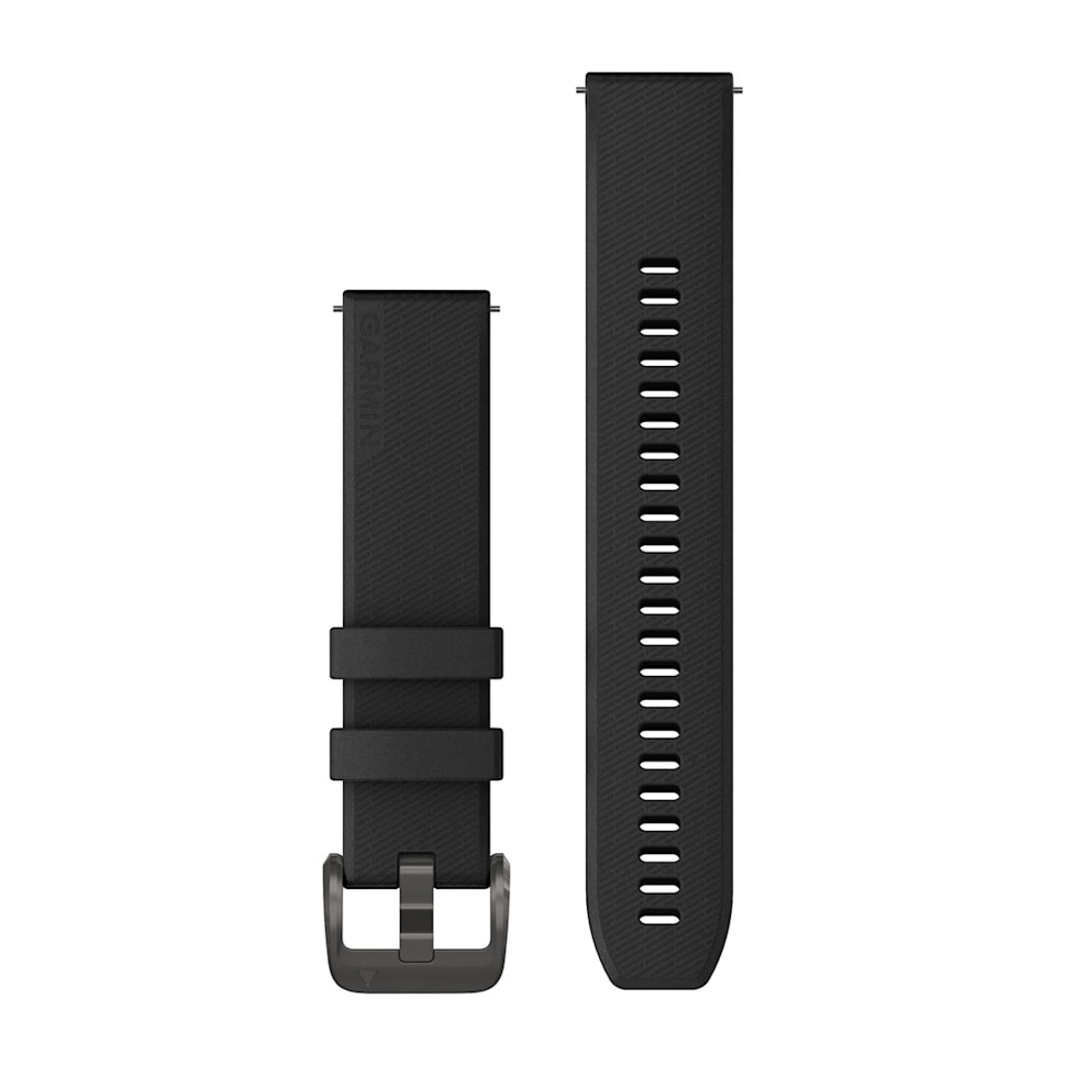 Schnellwechsel-Armband (20 mm), Silikon Schwarz mit Teilen aus E