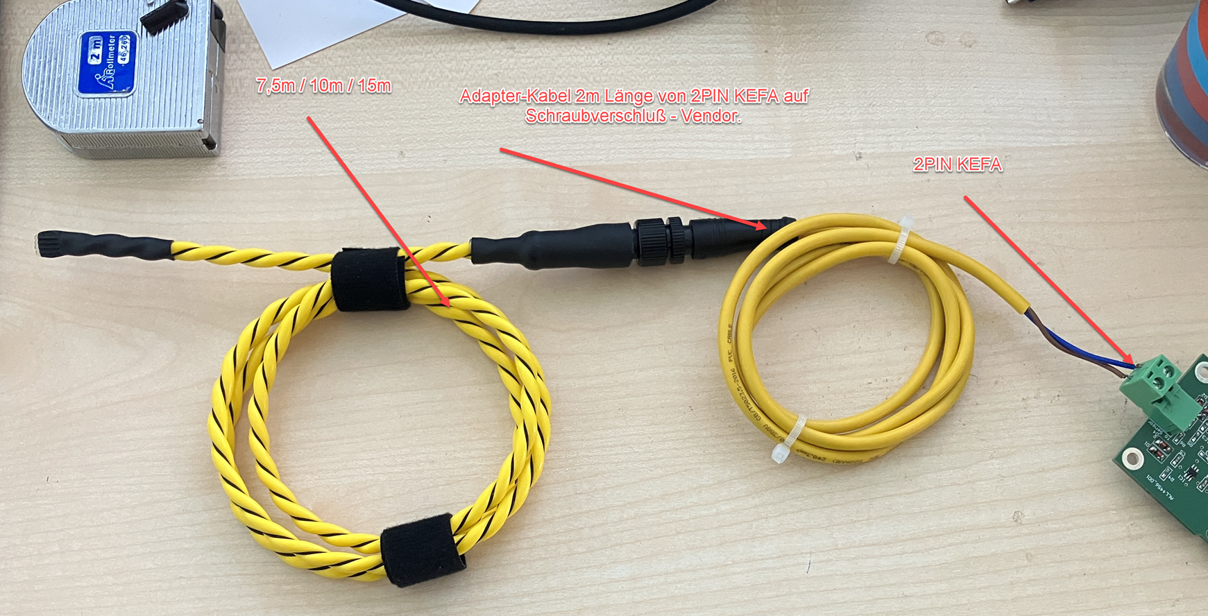 MSR Sensor zbh. Leckage Kabel 7,5m + 2m Kabellänge