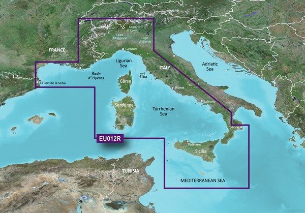 BlueChart® g3 HXEU012R - Mediterranean Sea, Central-West